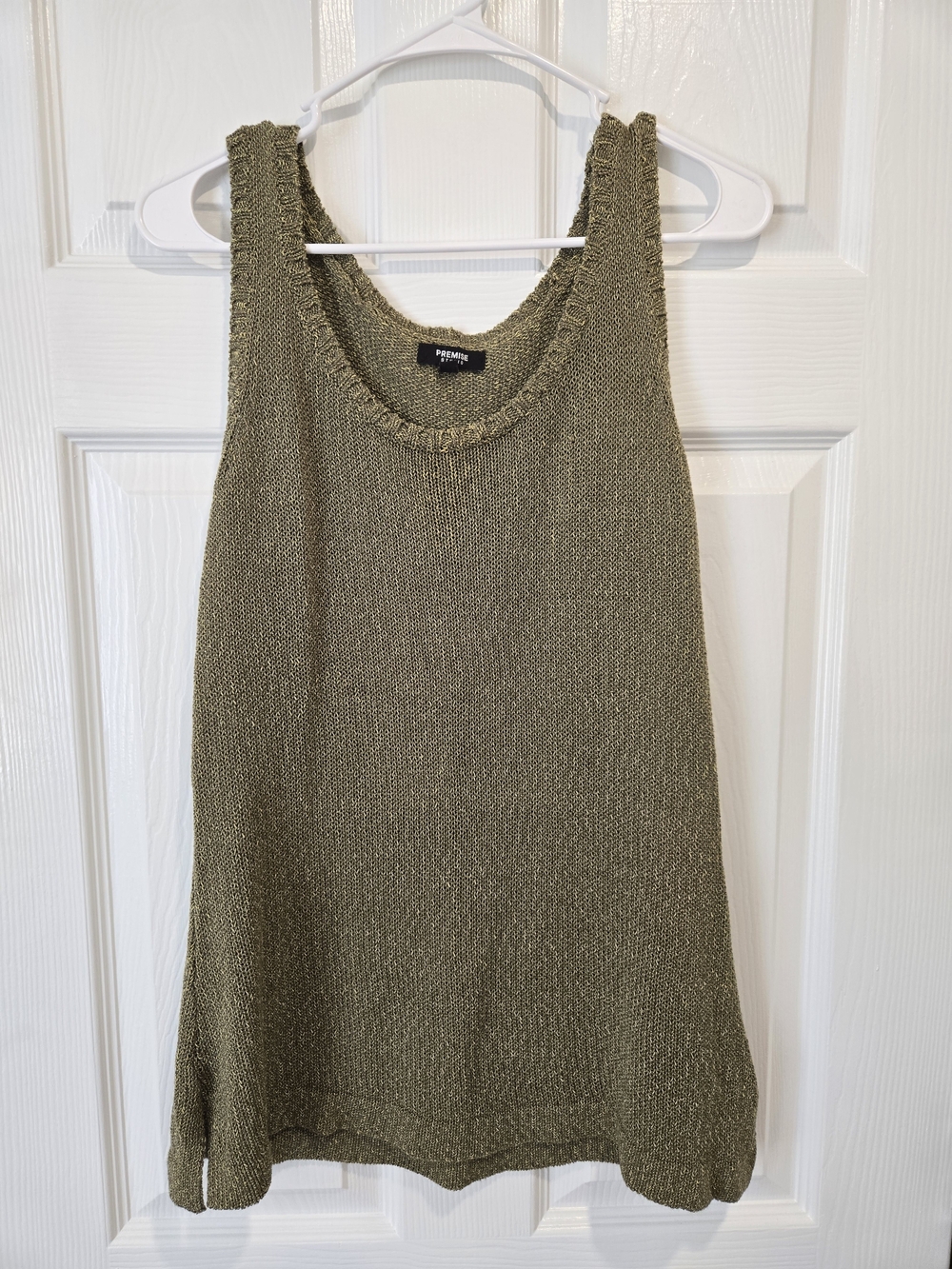Premise Olive Knit Tank Top - Sleeveless Sweater Top